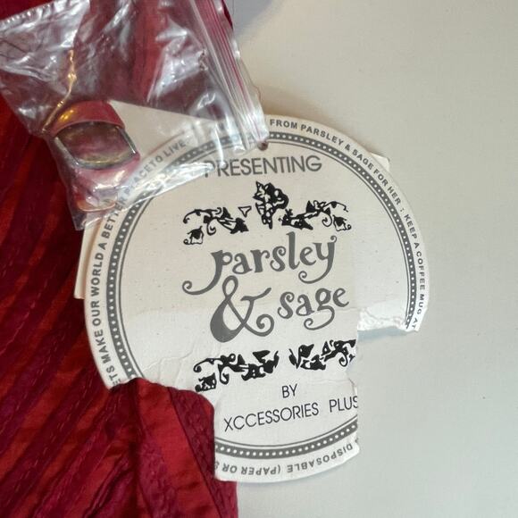 Parsley & Sage Red Multi Silk Textured Pintuck Long Sleeve Tunic Blouse Plus 1X - Picture 11 of 13